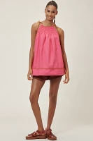 By Anthropologie Tie-Strap Smocked Tunic Tank