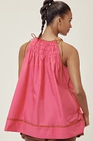 By Anthropologie Tie-Strap Smocked Tunic Tank