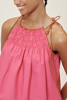 By Anthropologie Tie-Strap Smocked Tunic Tank