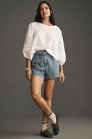 Pilcro Long-Sleeve Eyelet Swing Blouse