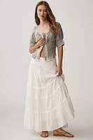 By Anthropologie Short-Sleeve Pintuck Button-Front Blouse