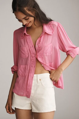 Maeve Sheer Chiffon Buttondown Shirt