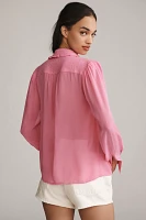 Maeve Sheer Chiffon Buttondown Shirt
