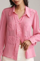 Maeve Sheer Chiffon Buttondown Shirt