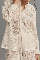 BLITHE Long-Sleeve Layered Boyfriend Lace Shirt