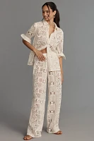 BLITHE Long-Sleeve Layered Boyfriend Lace Shirt