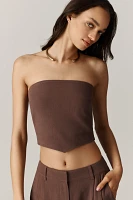 4th & Reckless Macie Linen-Blend Strapless Crop Top