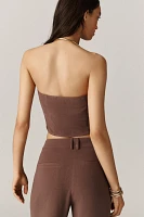 4th & Reckless Macie Linen-Blend Strapless Crop Top
