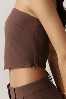 4th & Reckless Macie Linen-Blend Strapless Crop Top