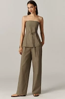 4th & Reckless Tally Strapless Tie-Waist Top