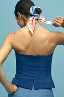 Maeve Strapless Fitted Button-Front Top