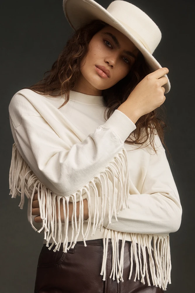 Clare V. Le Drop Fringe Sweatshirt