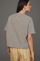 Clare V. Oui Short-Sleeve Sweatshirt Top