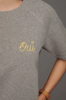 Clare V. Oui Short-Sleeve Sweatshirt Top