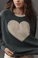 Letluv Heart Ringer Graphic Sweatshirt