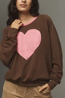 Letluv Heart Ringer Graphic Sweatshirt