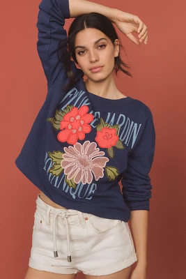 By Anthropologie Appliqué Pullover Sweater