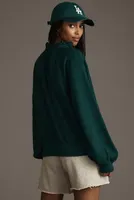 Pilcro Puff-Sleeve Half-Zip Pullover