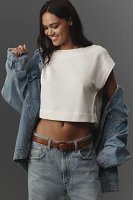 By Anthropologie Drop-Shoulder Cropped Top