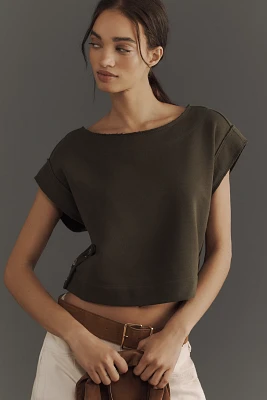 By Anthropologie Drop-Shoulder Cropped Top