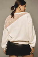Maeve Sheer-Shoulder Pullover Knit Top