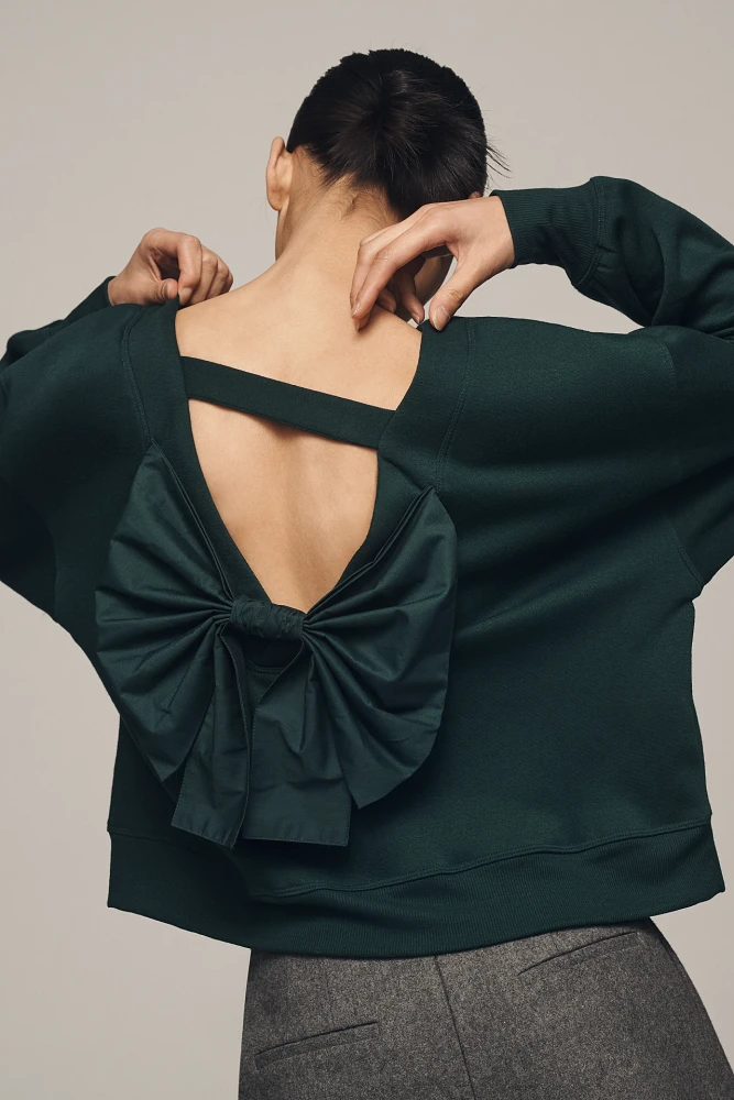 Maeve Bow-Back Sweatshirt