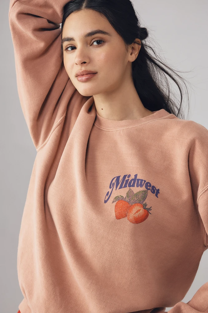 By Anthropologie Strawberry Sweatshirt