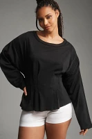 Pilcro Long-Sleeve Cocoon Corset Top