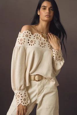 Maeve Eyelet Babydoll Blouse