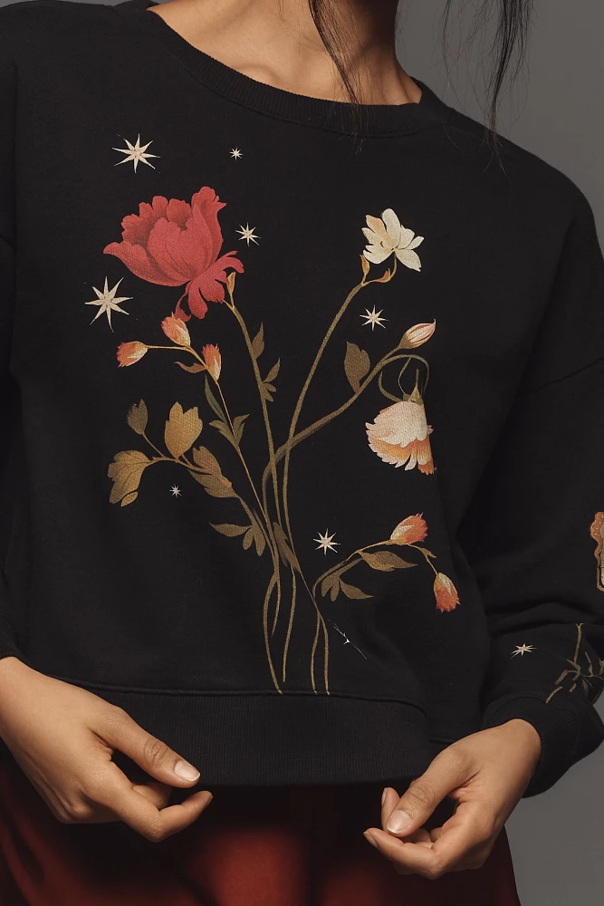 By Anthropologie Floral Sweatshirt