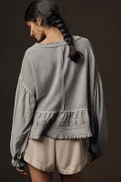 Pilcro Long-Sleeve Cropped Babydoll Top