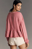 Pilcro Long-Sleeve Cropped Babydoll Top