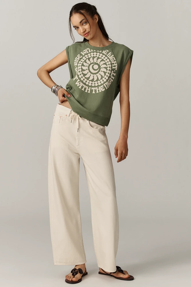 Real Fun, Wow! x Pilcro Rise with the Night Graphic Muscle Tee