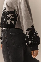 By Anthropologie Velvet Appliqué Sweatshirt