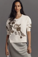 By Anthropologie Fern & Flower Crew-Neck Sweatshirt