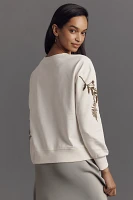 By Anthropologie Fern & Flower Crew-Neck Sweatshirt