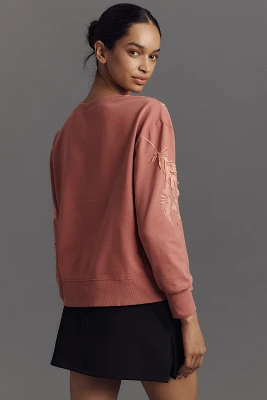 By Anthropologie Fern & Flower Crew-Neck Sweatshirt