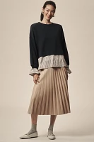 Maeve Striped Trim Twofer Sweatshirt