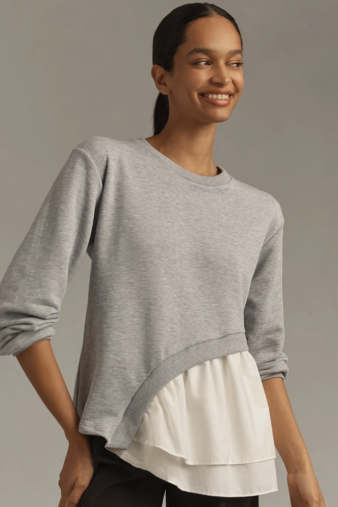 Maeve Asymmetrical Twofer Sweatshirt