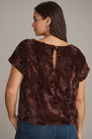 Maeve Faux-Fur Tee