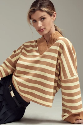 Maeve Cotton Boxy Oversized V-Neck Sweater