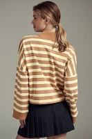 Maeve Cotton Boxy Oversized V-Neck Sweater