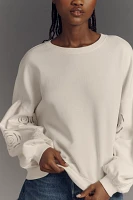 Sanctuary Drop-Shoulder Rose-Motif Sweatshirt