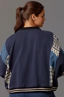 Pilcro Mixed Media Pullover Sweatshirt