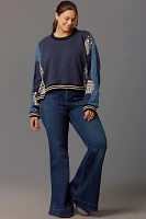 Pilcro Mixed Media Pullover Sweatshirt