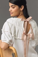 By Anthropologie Tie-Back Ruched Blouse