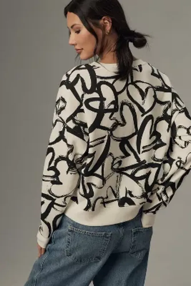 Maeve Heart Printed Sweater