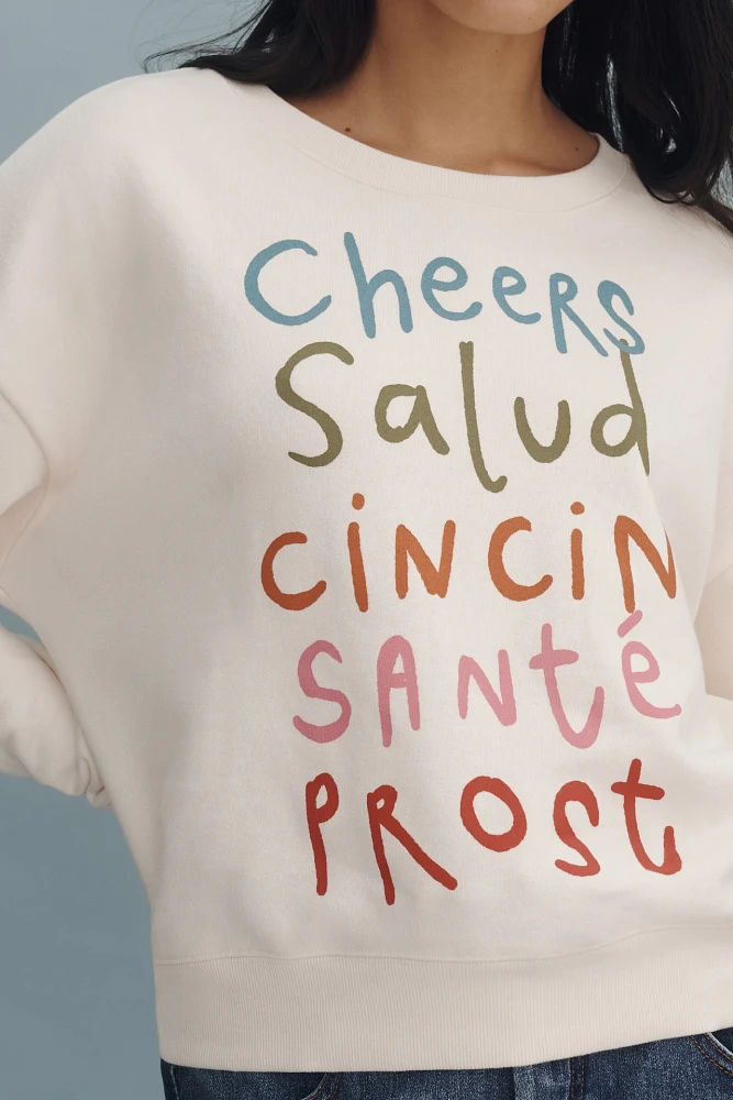 Jordan Nickson x Anthropologie Cheers Graphic Sweatshirt