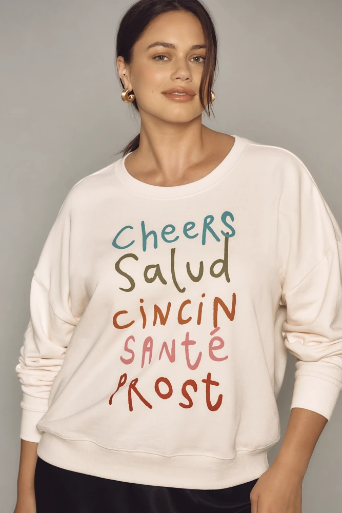 Jordan Nickson x Anthropologie Cheers Graphic Sweatshirt