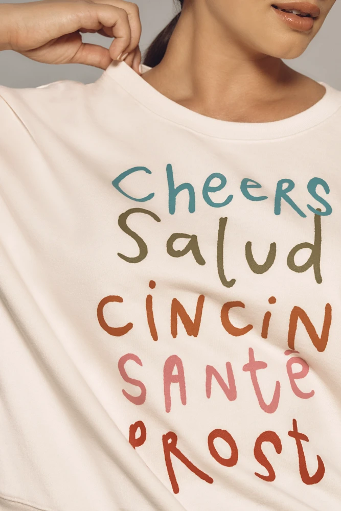 Jordan Nickson x Anthropologie Cheers Graphic Sweatshirt